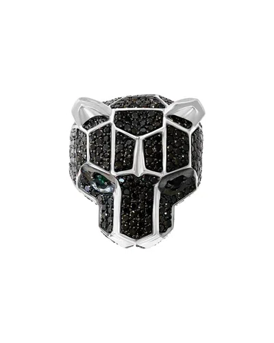 Effy Fine Jewelry Silver 3.63 Ct. Tw. Black Spinel Cz Ring