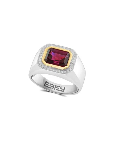 Effy Fine Jewelry Silver 3.77 Ct. Tw. Diamond & Rhodolite Ring