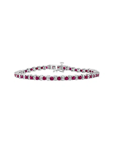 Effy Fine Jewelry Silver 4.09 Ct. Tw. Diamond & Ruby Bracelet In Multi