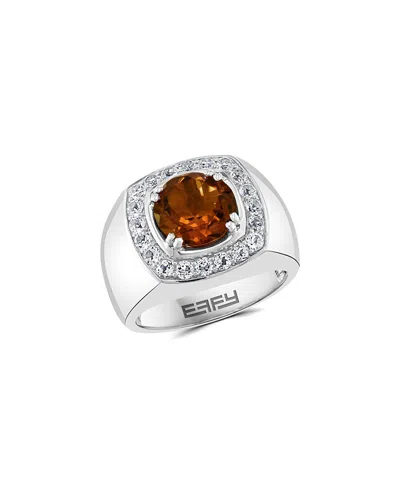 Effy Fine Jewelry Silver 4.24 Ct. Tw. White Topaz, Smoky Quartz Ring