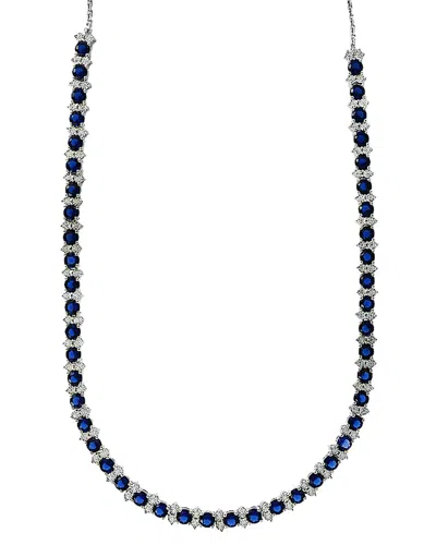 Effy Fine Jewelry Silver 5.38 Ct. Tw. Diamond & Sapphire Necklace