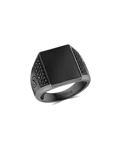 Effy Fine Jewelry Silver 5.47 Ct. Tw. Onyx, Black Spinel Ring