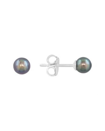 Effy Fine Jewelry Silver  5mm Pearl Earrings In Metallic