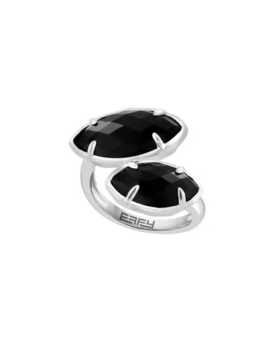 Effy Fine Jewelry Silver 6.65 Ct. Tw. Onyx Ring In Transparent