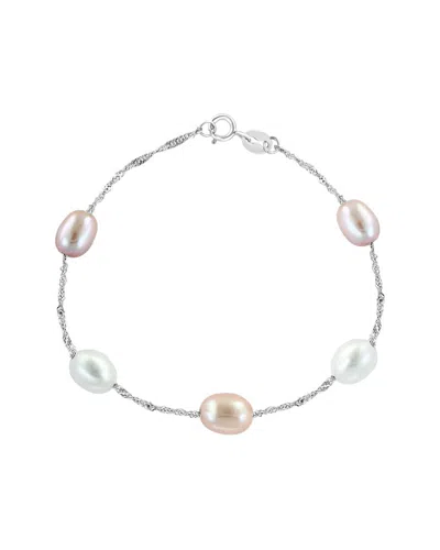 Effy Fine Jewelry Silver 7mm Pearl Bracelet In Metallic