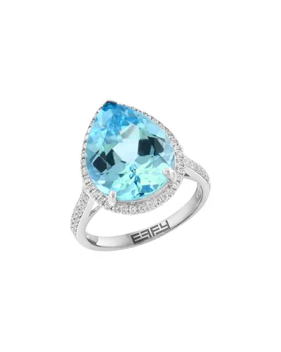 Effy Fine Jewelry Silver 8.00 Ct. Tw. Sky Blue Topaz, Zircon Ring
