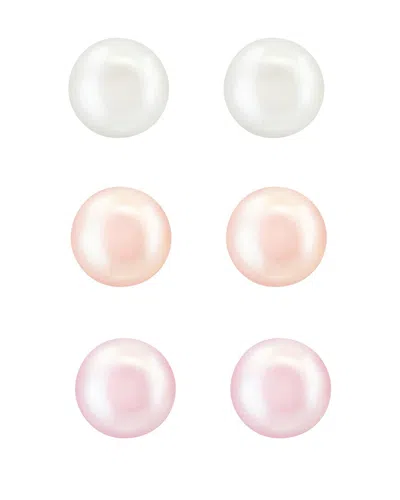 Effy Fine Jewelry Silver 8mm Pearl Earrings In Metallic