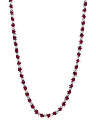 Effy Fine Jewelry Silver 9.51 Ct. Tw. Diamond & Ruby Necklace
