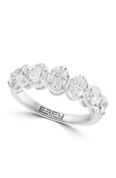 Effy Five Stone Diamond Ring In Silver