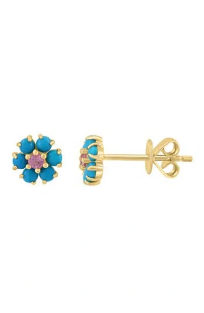 Effy Flower Stud Earrings In Blue