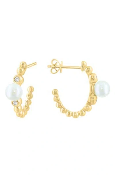 Effy Freshwater Pearl & Diamond Earrings In Gold