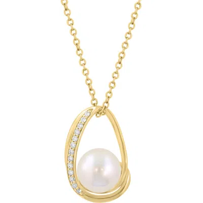 Effy Freshwater Pearl & Diamond Pendant Necklace In White