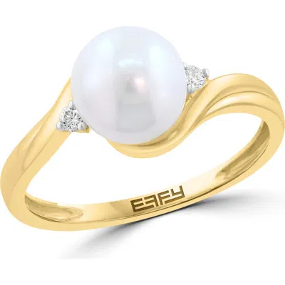 Effy Freshwater Pearl & Diamond Ring In Gold
