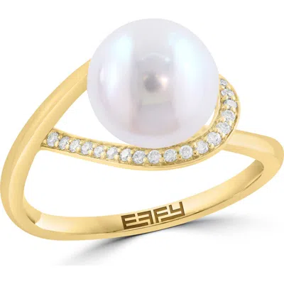 Effy Freshwater Pearl & Diamond Ring In Gold