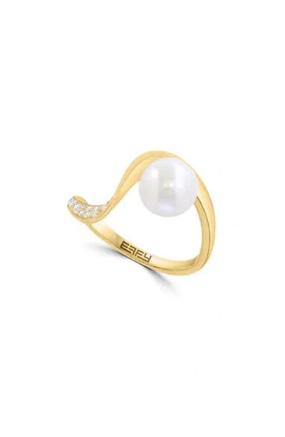 Effy Freshwater Pearl & Diamond Ring In Gold