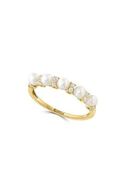 Effy Freshwater Pearl & Diamond Ring In White