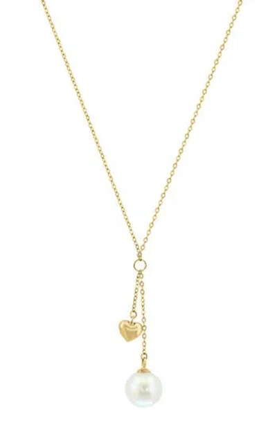 Effy Freshwater Pearl & Heart Drop Pendant Necklace In Pattern