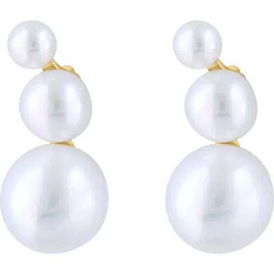 Effy Freshwater Pearl Crawler Stud Earrings In White