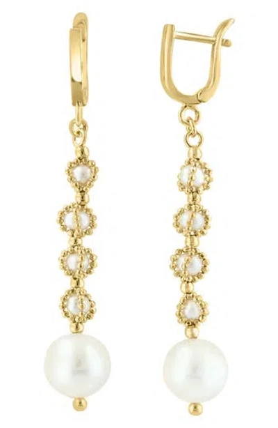 Effy Freshwater Pearl Drop Earrings In Gold