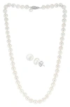 Effy Freshwater Pearl Necklace & Earrings Set In White