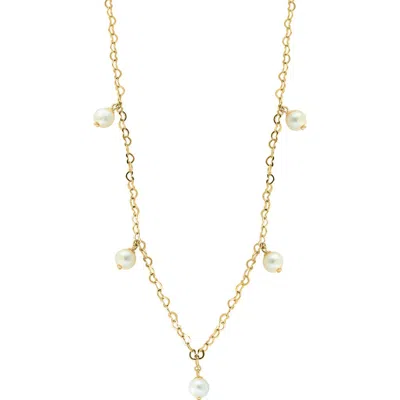 Effy Freshwater Pearl Station Heart Chain Necklace In Gold