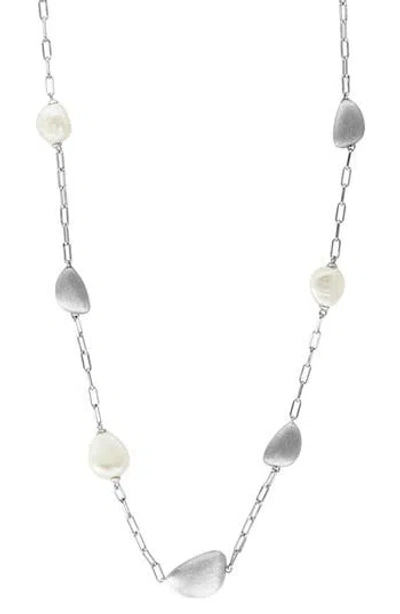 Effy Freshwater Pearl Station Necklace In White Gold