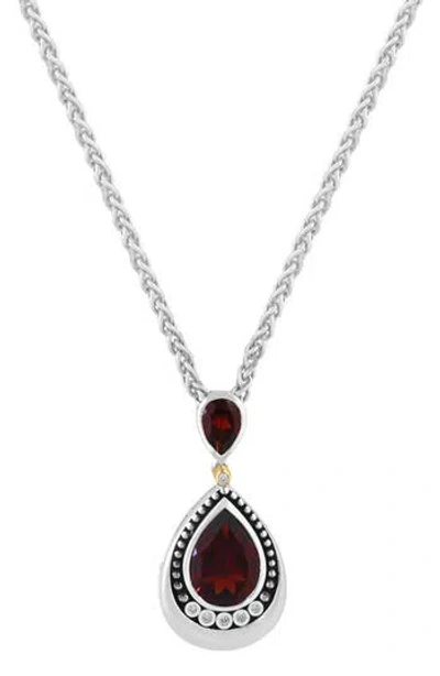 Effy Garnet & Diamond Pendant Necklace In Red