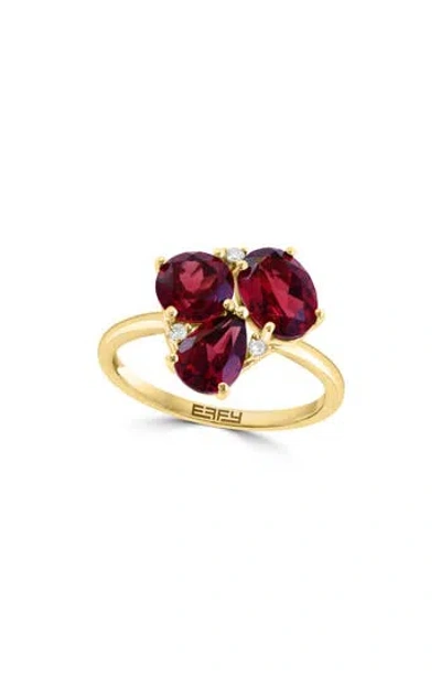 Effy Garnet & Diamond Ring In Red