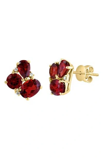 Effy Garnet & Diamond Stud Earrings In Red