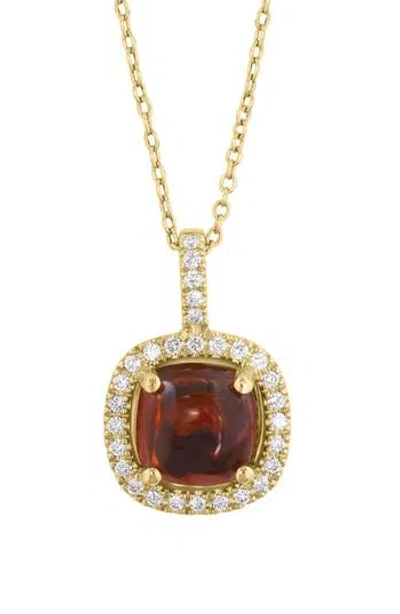 Effy Garnet Cabochon & Diamond Halo Pendant Necklace In Gold