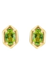 Effy Geometric Peridot Stud Earrings In Green