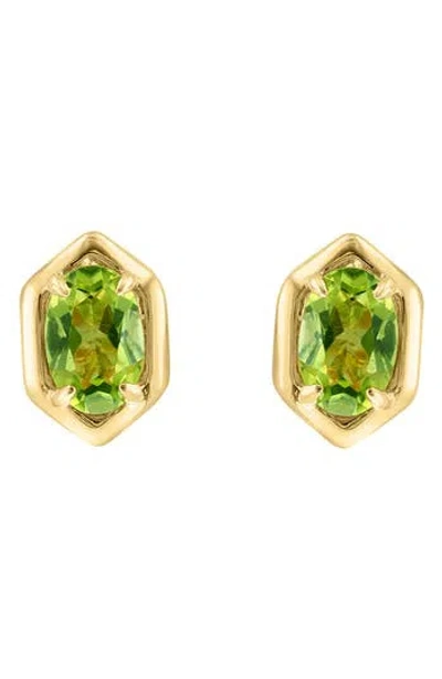 Effy Geometric Peridot Stud Earrings In Green