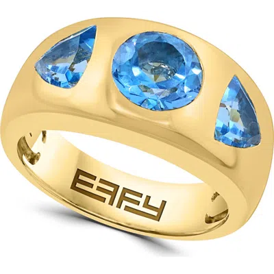 Effy Gold Plated Sterling Silver Blue Stone Band Ring