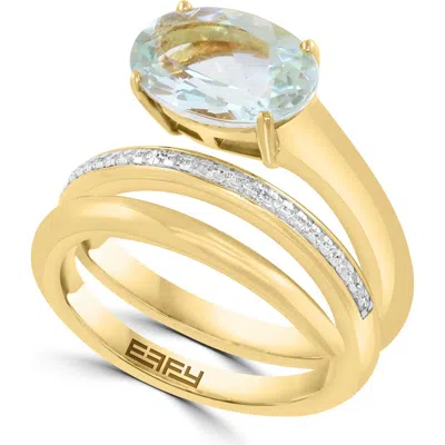 Effy Gold Plated Sterling Silver Diamond Bypass Ring In Multi