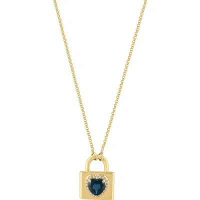 Effy Gold Plated Sterling Silver Heart Padlock Pendant Necklace