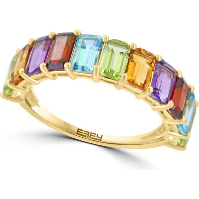 Effy Gold Plated Sterling Silver Mixed Semiprecious Stone Band Ring In Multi
