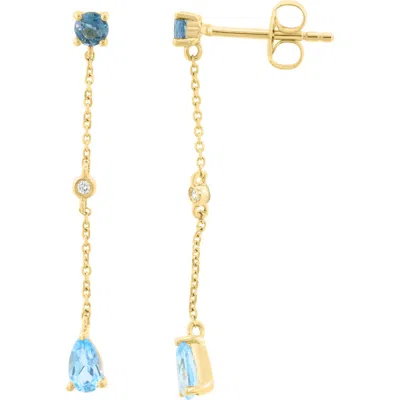 Effy Gold Plated Sterling Silver Mixed Stone Chain Drop Earrings
