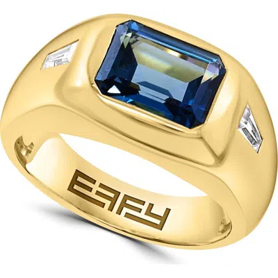 Effy Gold Plated Sterling Silver Mixed Stone Signet Ring