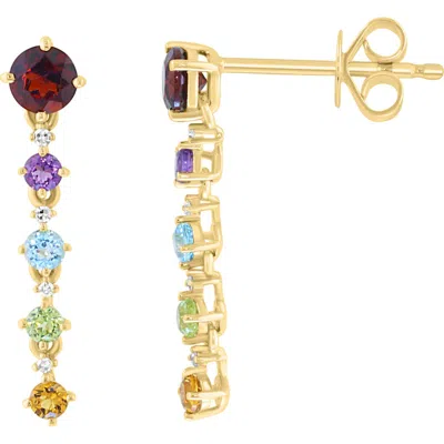 Effy Gold Plated Sterling Silver Multicolor Gemstone Drop Earrings