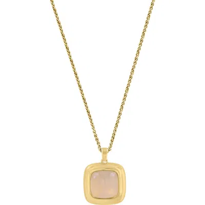 Effy Gold Plated Sterling Silver Pink Quartz Pendant Necklace