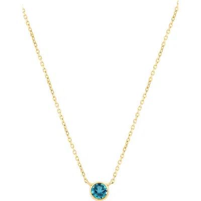 Effy Gold Plated Sterling Silver Solitaire Pendant Necklace In Blue