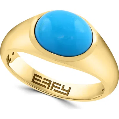 Effy Gold Plated Sterling Silver Turquoise Ring In Multi