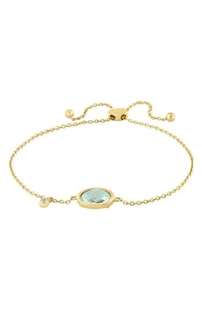 Effy Green Amethyst & White Topaz Slider Bracelet In Gold