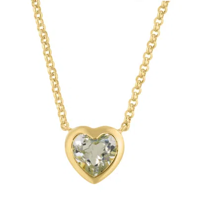 Effy Green Amethyst Heart Pendant Necklace In Gold