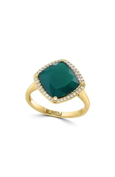Effy Green Onyx & Diamond Ring In Yellow Gold/green