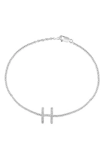 Effy H Initial Diamond Bracelet In Silver