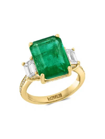 Effy Hematian Women's 14k Yellow Gold, Emerald & Diamond Ring