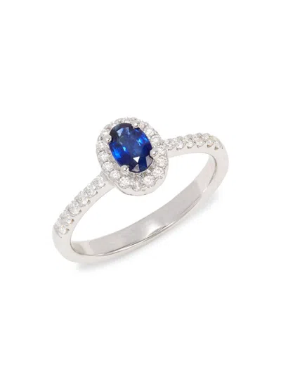 Effy Hematian Women's 18k White Gold, Sapphire & Diamond Ring