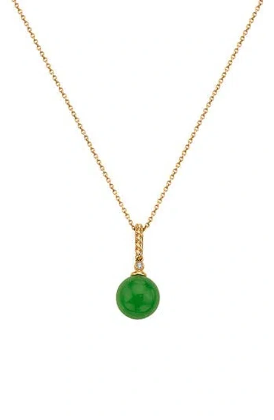 Effy Jade & Diamond Accent Pendant Necklace In Gold