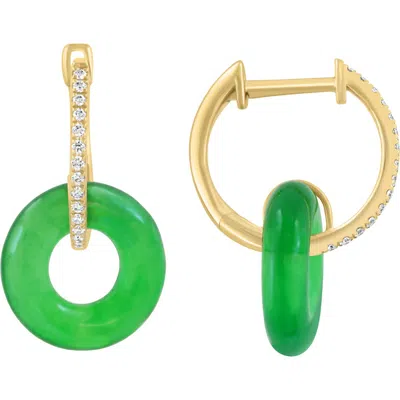 Effy Jade & Diamond Earrings In Gold